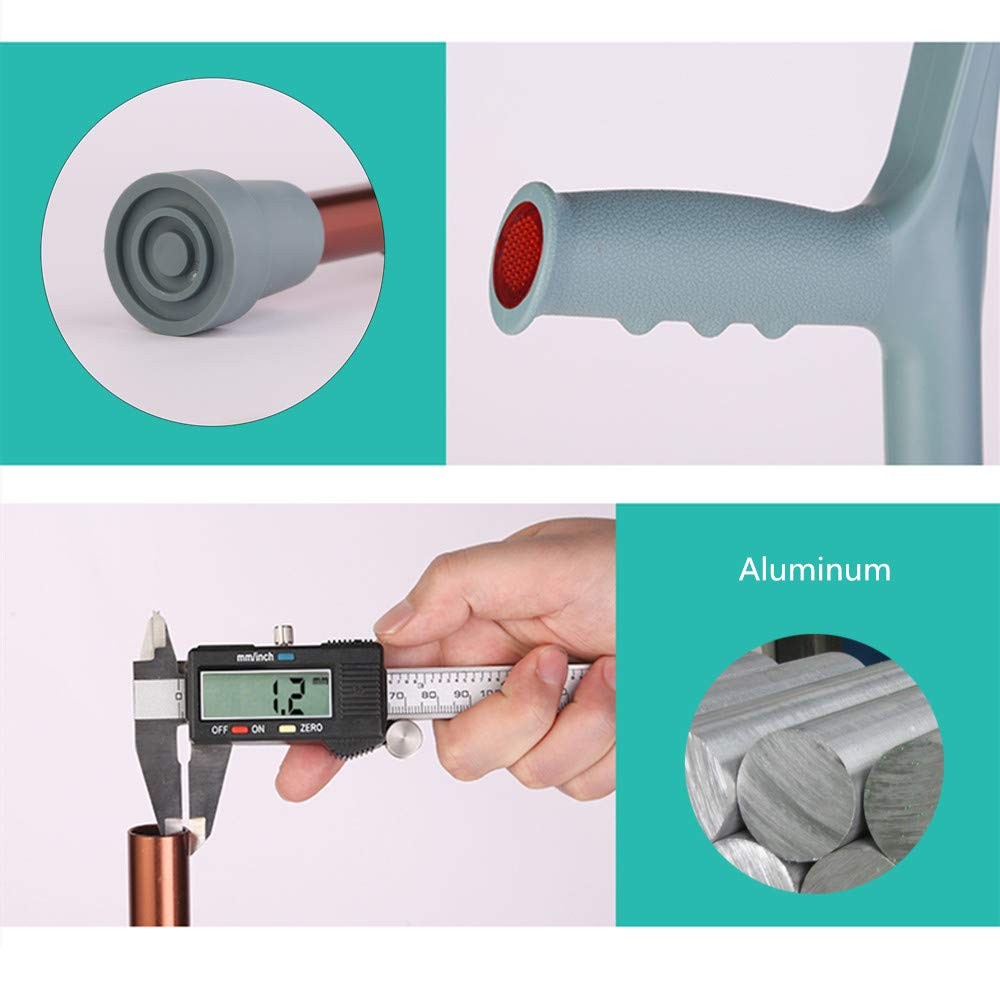 VISIONULightweight Foldable Forearm Crutch, Aluminum Walking Stick, Height Ad...