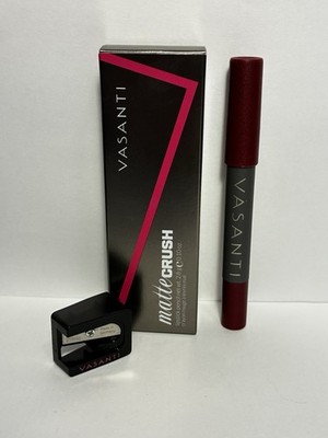 Vasanti Matte Crush Lipstick Pencil  Berry First Kiss  Full Size NIB w/Sharpener