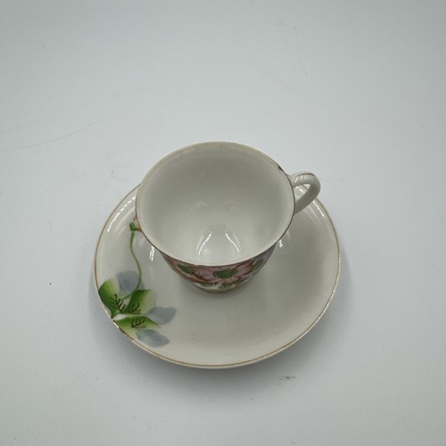 Taza y platillo demitasse de colección Japón floral/oro adornado - Imagen 2 de 6