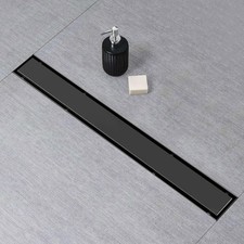 Linear Shower Drain, Black Linear Drain 36 inch with Flat and Tile Insert 2 i...