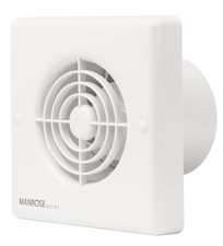 Manrose QF100T Quiet Extractor Fan with Timer for 100mm Bathroom Duct - White