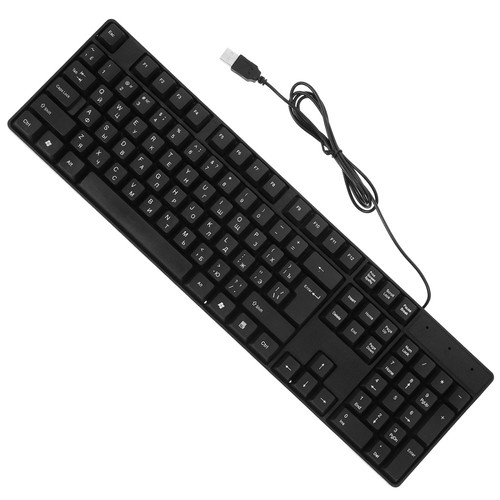 Wired Keyboard Full Sized Usb Russian Work Office for Desktop Computer - Picture 5 of 12