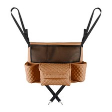 Car Purse Holder Between Seats, Luxury Leather Front Seat Back Handbag Organi...