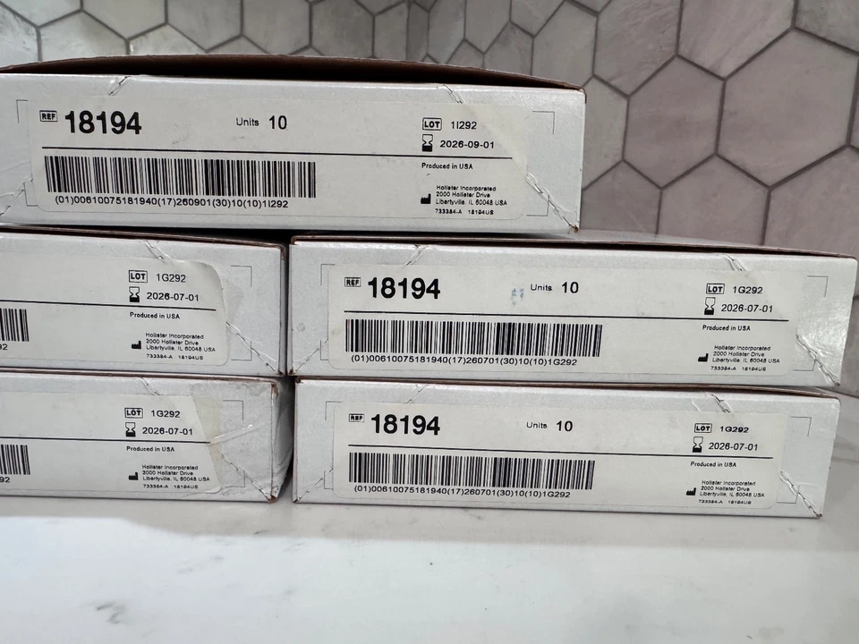 5x Hollister 18194 10ct 2-Piece Drainable Ostomy Pouches 2-3/4" Flange Exp 7/26 - Image 2 of 3