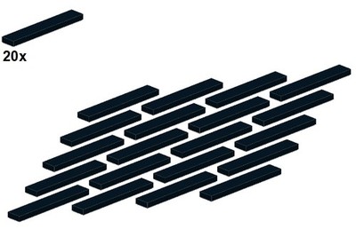 LEGO  - Smooth Parts - Black - 6636-04 - 1x6 (20Stk) - Fliese - Schwarz