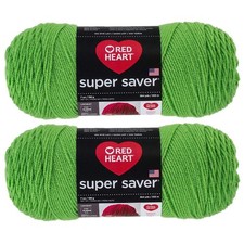 Super Saver Yarn Spring Green 7oz Acrylic 4 Medium Worsted Knitting 2 PCS