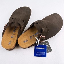 Birkenstock Boston Mocha Suede Leather Soft Footbed Clog Men's Women's Shoes
