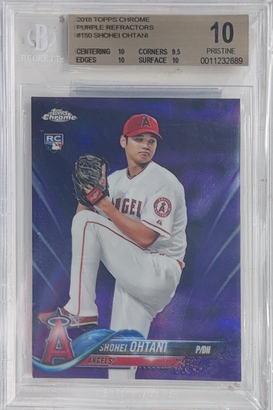 2018 Topps Chrome Purple Refractor /299 Shohei Ohtani  BGS 10 Pristine POP 7🔥🔥