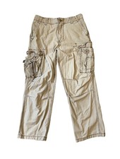 VTG Aeropostale Cargo Pants Men  s 30x30 Khaki Straight Baggy Pockets Military