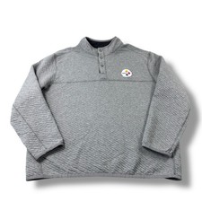 Suéter reversible Tommy Bahama NFL Pittsburgh Steelers gris/negro acolchado para durar