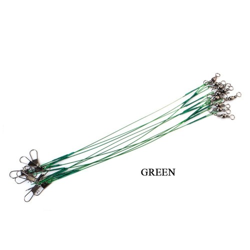 Leaders 10pcs Fishing Line Leader Stainless Steel Trace W/ Snap & Swivel - Picture 7 of 16