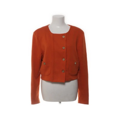 H&M, Strickjacke, Damen, Größe: L, Orange, Baumwolle/Elasthan/Polyester #gOf