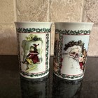 2 Vtg Dunoon Merry Christmas Victorian Prints Santa Coffee Mugs Cups Scotland — photo 10