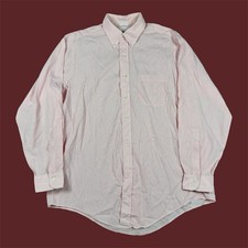 VTG Brooks Brothers Makers Button Up Shirt Mens 16.5-4 Pink White Stripe USA