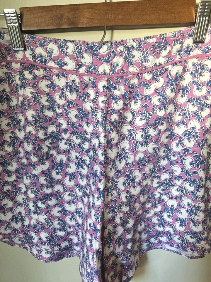 Pantalones Cortos Anthropologie Púrpura Floral Talla XS Ett:twa Mezcla de Lino Tiro Alto Boho Foto 3 de 4