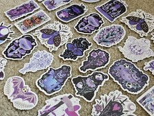 Spooky Halloween Stickers, Assorted Lot of 30 Stickers, Pumpkin Ghost Bat Skull