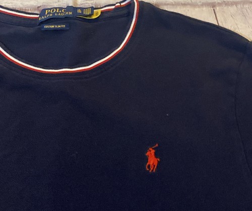 Polo Ralph Lauren Shirt Mens XL Navy Blue Custom Slim Fit Short Sleeve Shirt - Picture 3 of 14