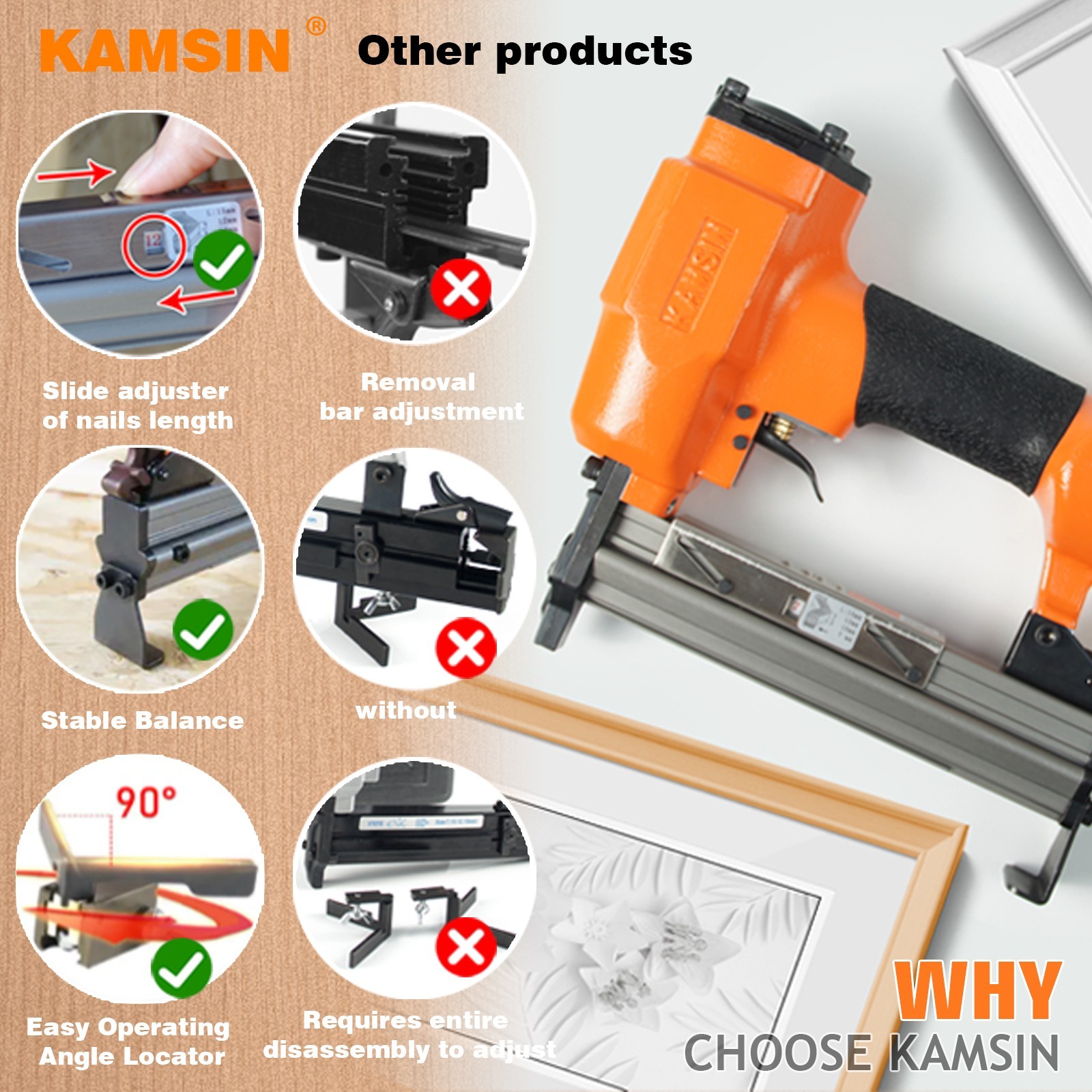 KAMSIN V1015 Picture Frame Joiner V-Nailer 9/32