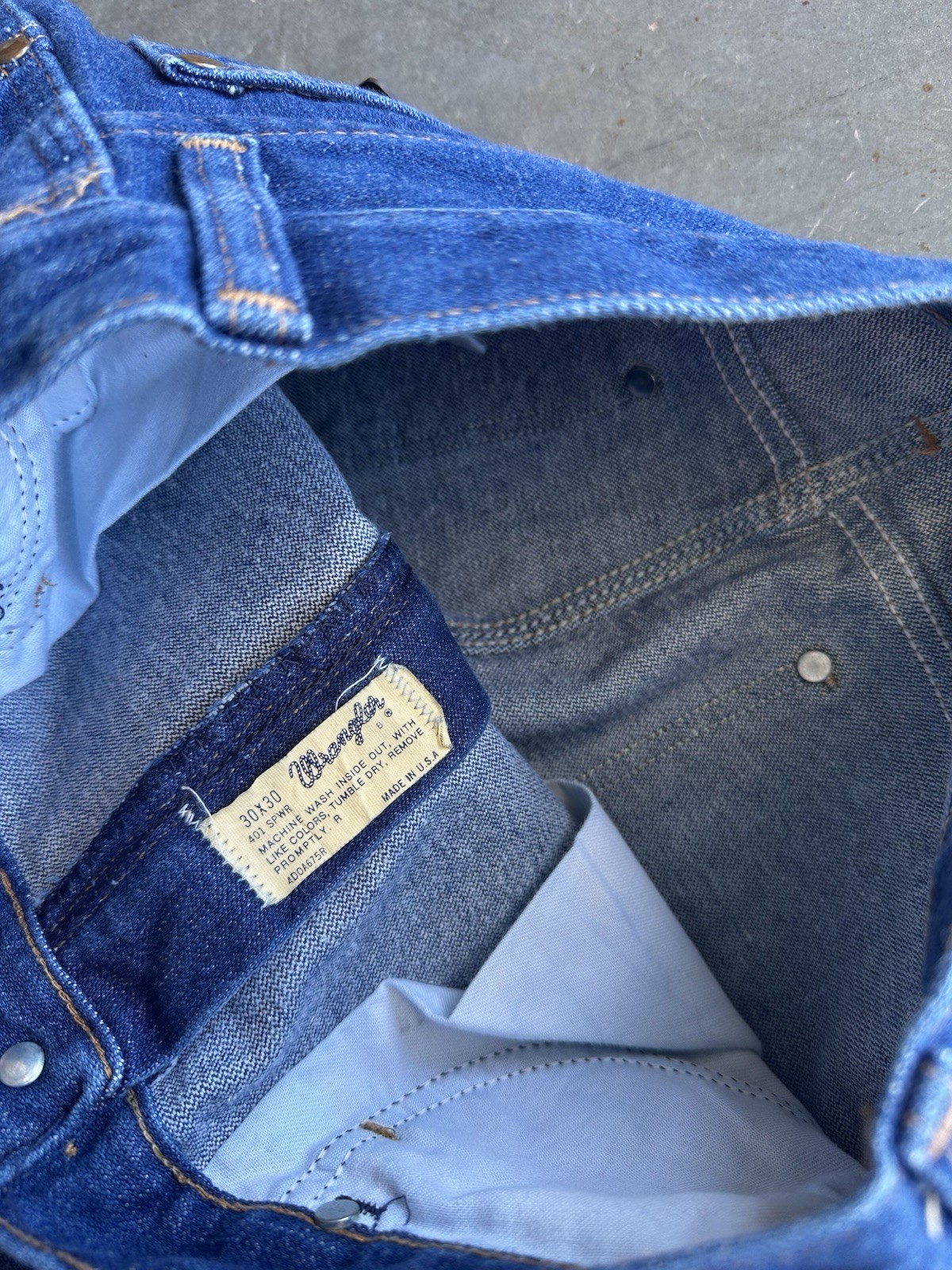 Vintage 70s Wrangler NWOT Straight Leg Jeans West… - image 5