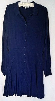 Warehouse marineblaues Hemdblusenkleid kurz Gr. 12