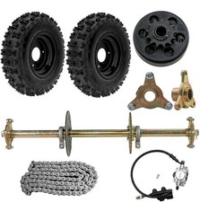 32" Rear Live Axle Kit 428 Sprocket Hub 6" Wheels Go Kart Golf Scooter ATV Quad