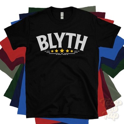 BLYTH 5-STAR RETRO LOGO T-SHIRT morpeth northumberland england port shipbuilding