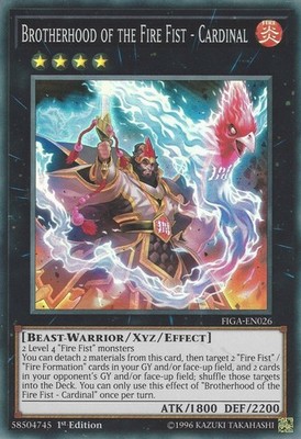 3 x Brotherhood of the Fire Fist - Cardinal - FIGA-EN026 - Super Rare - 1st Edit