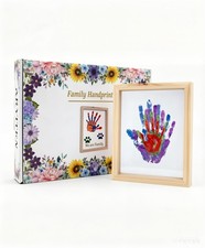 Hand Casting Kit for Family DIY Hand Mold Kit with Natural Wood Frame, Non-...