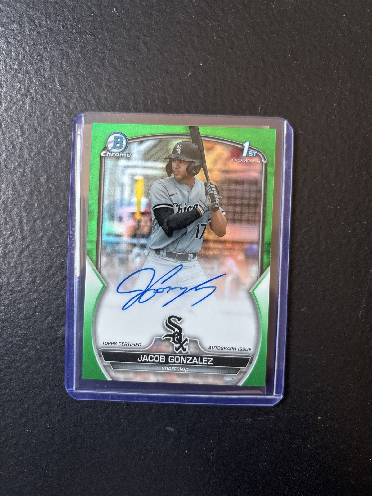 2023 Bowman Draft Chrome Jacob Gonzalez True Green Auto /99 #CDA-JGO