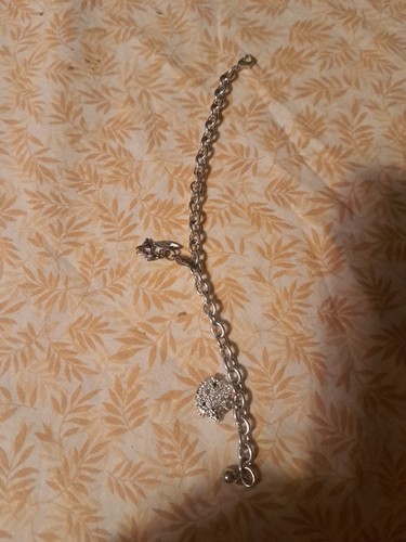 Hello Kitty Silver Tone Charm Bracelet With Rhinestones - Picture 3 of 4