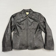 J.Crew Jacket Womens Medium Black Leather Ful...