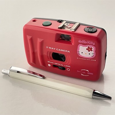 Hello Kitty 2-Way Film Camera Retro Sanrio Cute Red Body Rare Japan