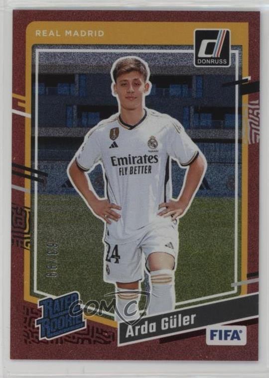 2023-24 Panini Donruss FIFA Rated Rookie Red 63/99 Arda Guler #184 ux8