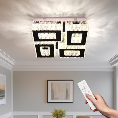 Dimmable 13.1'' Modern Crystal Chandelier LED Ceiling Light for Home Decor