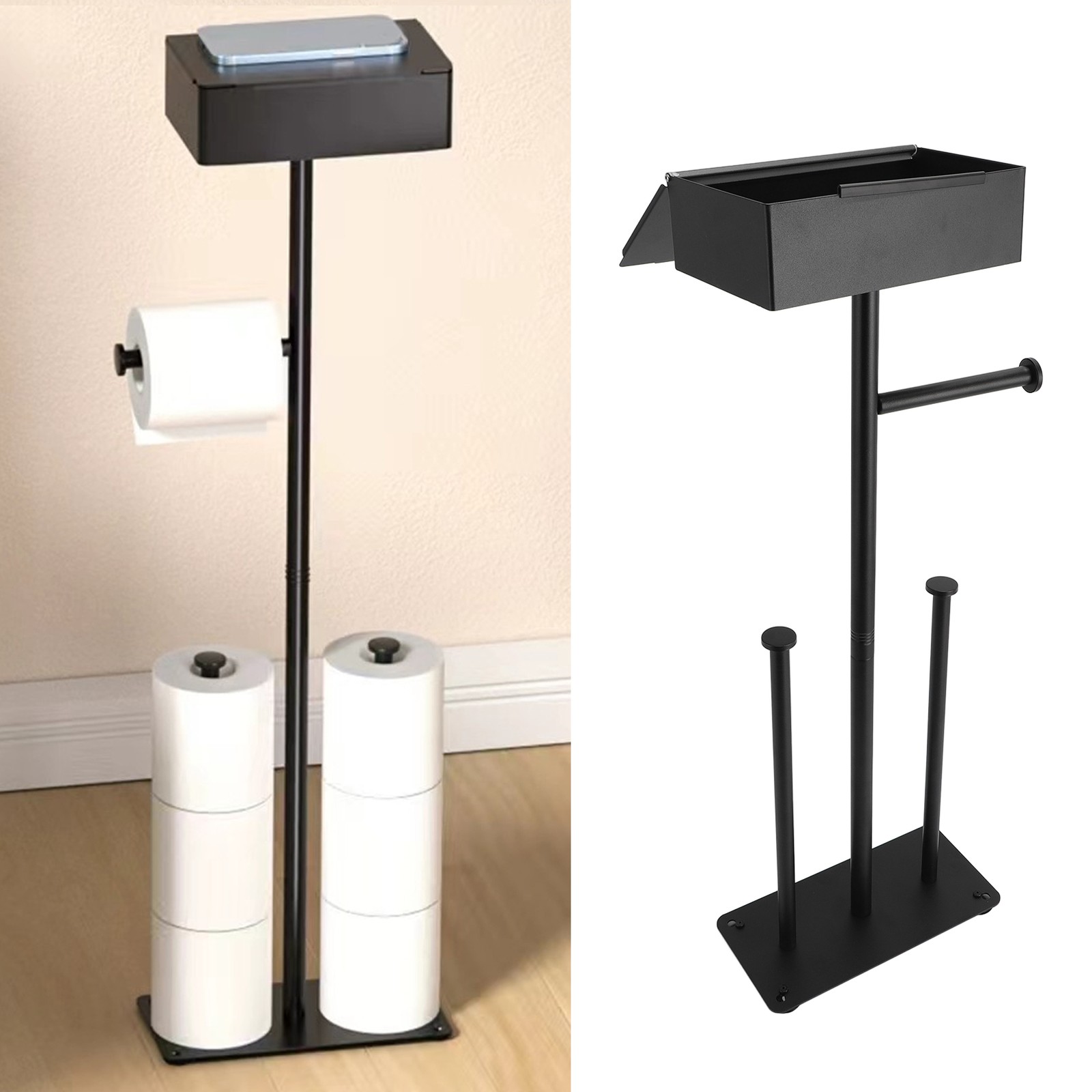 Toilet Paper Holder Anti Slip Suction Cups Standing Toilet Roll Holder