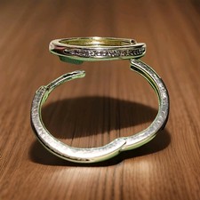 Sterling Silver .925 CZ Gold Tone Hoop Pierced Earrings NT 149