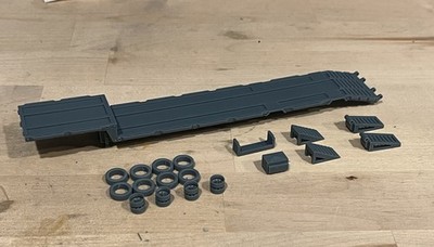 53  Lode King Dropdeck Flatbed Trailer KIT HO 1:87 Resin 3D Printed Truck Custom