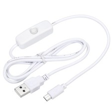 USB Cable with 501 ON/OFF Switch, Micro USB Male Cable 100cm White