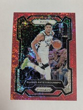 2023-24 Panini Prizm Giannis Antetokounmpo Red Sparkle Prizm #103 SP Bucks