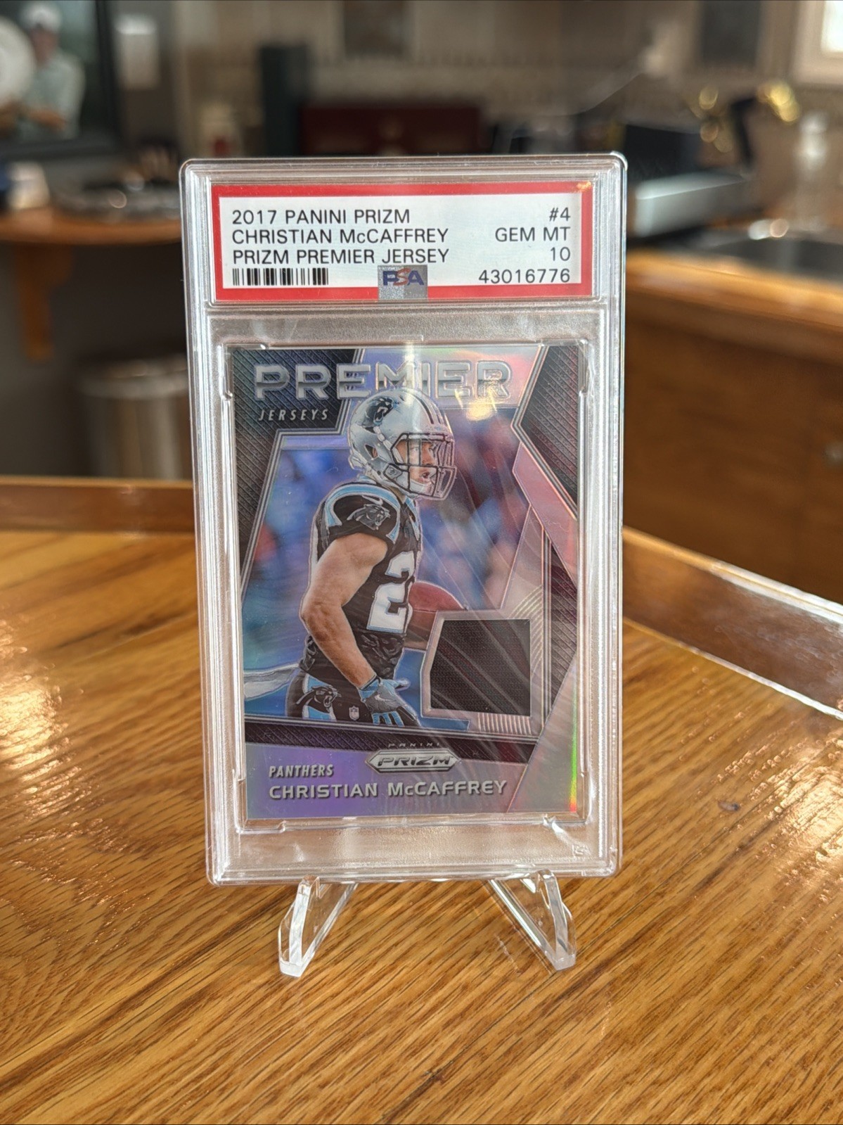 Christian McCaffrey Panini Prizm Premier Jersey #4 Base