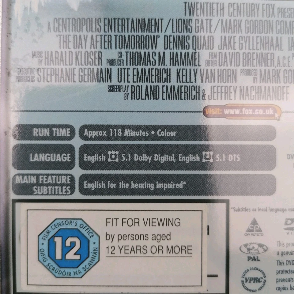 The Day After Tomorrow 2 Disc Special Edition DVD (2004) -New - Image 3 of 4