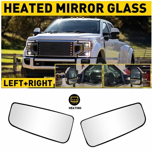 For F150 2015-2022 F350 F250 F450 F550 Tow Mirror Glass Lower Heated LH+RH Side