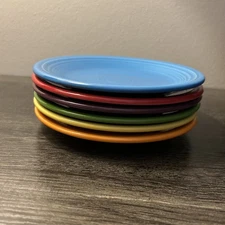 FIESTAWARE Mixed Colors Salad Plate Lot of 6 Fiesta 7 1/4" Rainbow