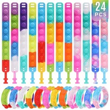 Kids Party Favors Pop Fidget Toys Bulk Its 24 Packs Fidget Bracelet It Birthd...