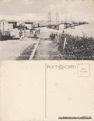 Seaview, Isle of Wight Suspension Pier/Strandpartie mit Seebrücke 1918