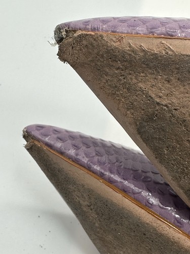 SCHUTZ Maryana Pin Heel Lavender Python Print Patent Leather Boot Women Sz 8.5B - Picture 7 of 8