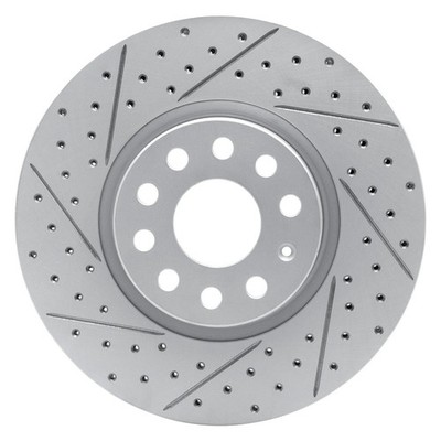 For Volkswagen Jetta 06-18 DFC Drilled & Slotted Front Driver Side Brake Rotor