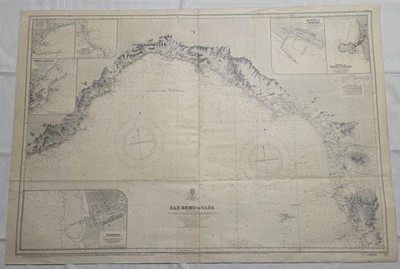 Marinekarte 1935 Italien San Remo to Vada Royal Admiralty of England Ref 157 sehr guter Zustand