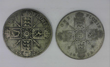 U.K. Silver 1 Florin Lot of 2 1922 Fine + 1923 Good (17507-World-ME)