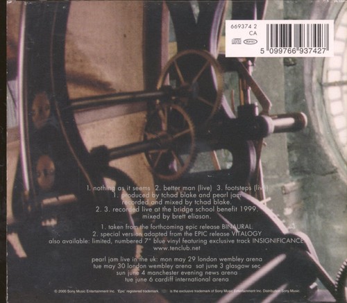 Pearl Jam Nothing As It Seems CD UK Epic 2000 single in numbered digipak - No - Picture 2 of 3